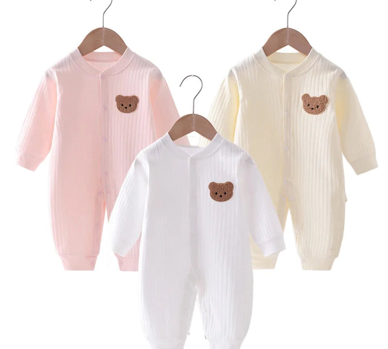 Cozy baby bear romper for fall season