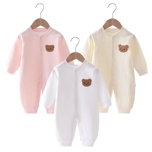 Cozy baby bear romper for fall season