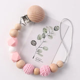 Wood Silicone Baby Pacifier Clip