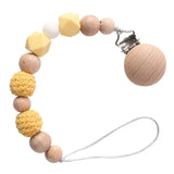 Wood Silicone Baby Pacifier Clip
