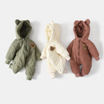 Warm fuzzy baby romper for winter season