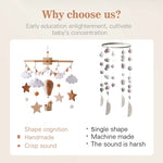 Soothing wooden toy mobile for nursery