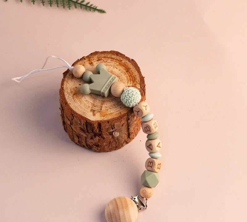 Personalized pacifier holder clip for baby