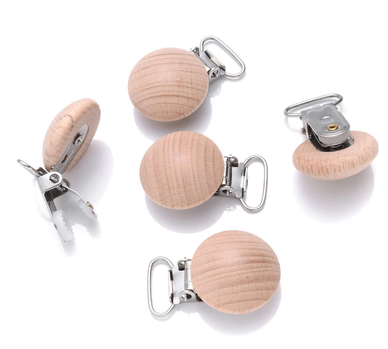 Beech Wooden Pacifier Clips