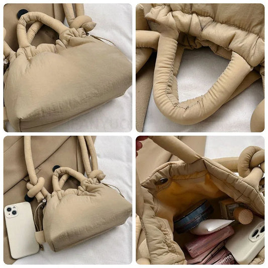 Soft Dacron Crossbody Bag Mini Tote | Fabric Shoulder Bag