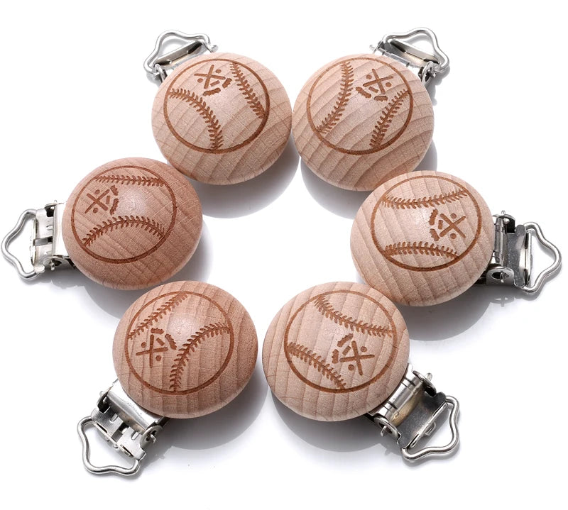Beech Wooden Pacifier Clips