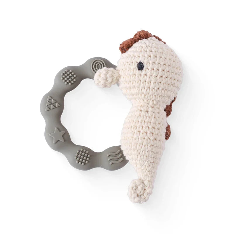 Crochet Bear Rattle Teether Toy