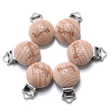 Beech Wooden Pacifier Clips
