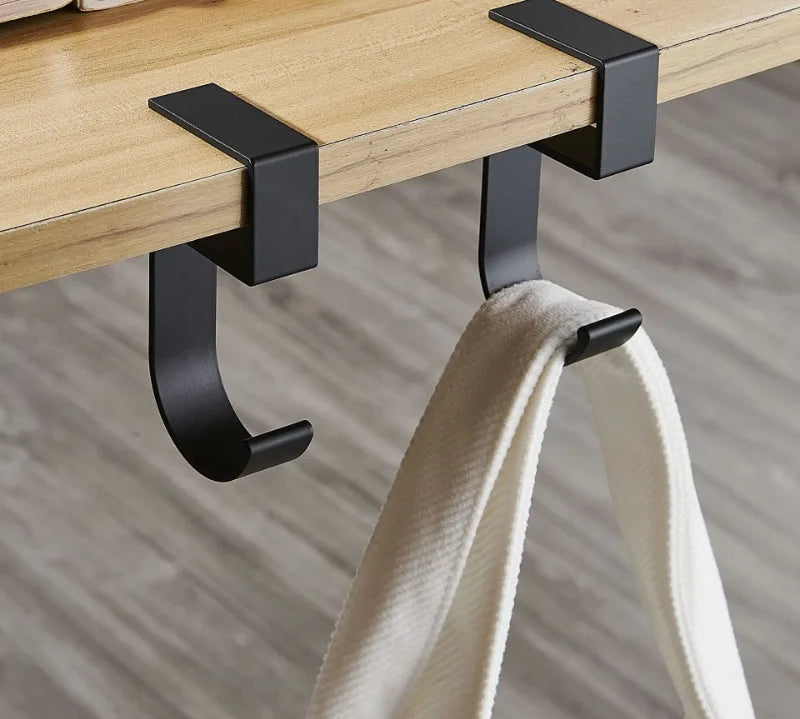 Shaped table edge hooks for desk organization