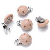 Beech Wooden Pacifier Clips