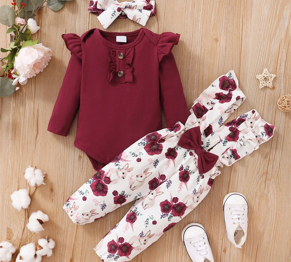 Red Baby Girl Outfit Set