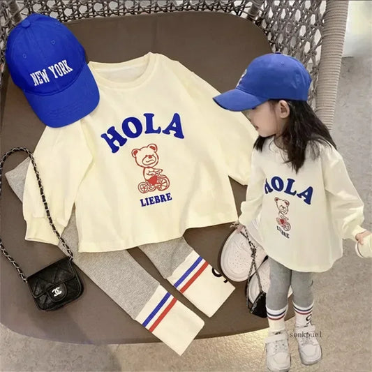 Autumn Children's Fashionable Sports Two-piece Sets Girl