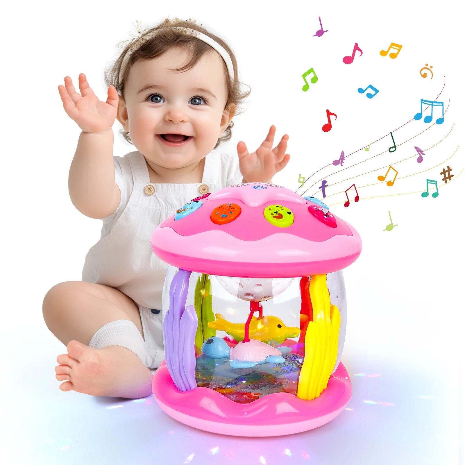 Interactive musical drum for babies and toddlers