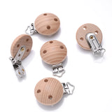 Beech Wooden Pacifier Clips