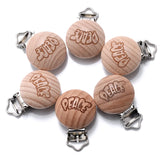 Beech Wooden Pacifier Clips