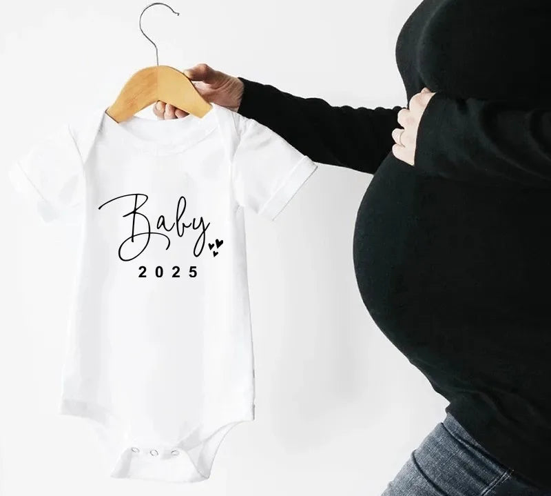 Soft cotton bodysuit for new baby announcement