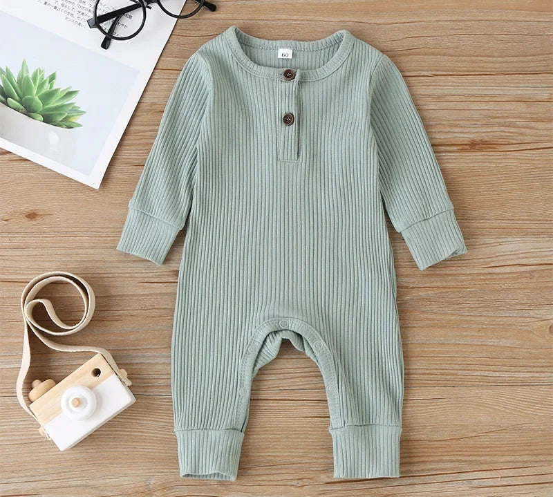 Cozy fall romper outfit for infants