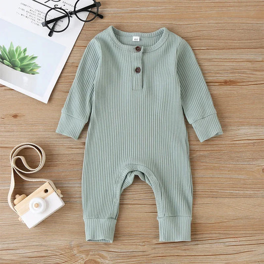 Cozy fall romper outfit for infants