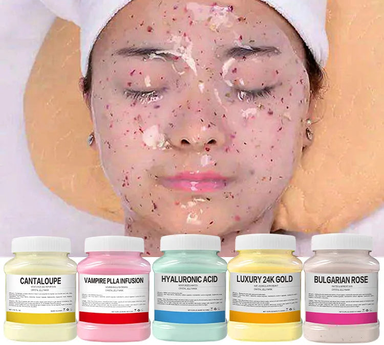 24K gold crystal jelly mask powder for radiant and hydrated skin