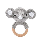 Crochet Bear Rattle Teether Toy