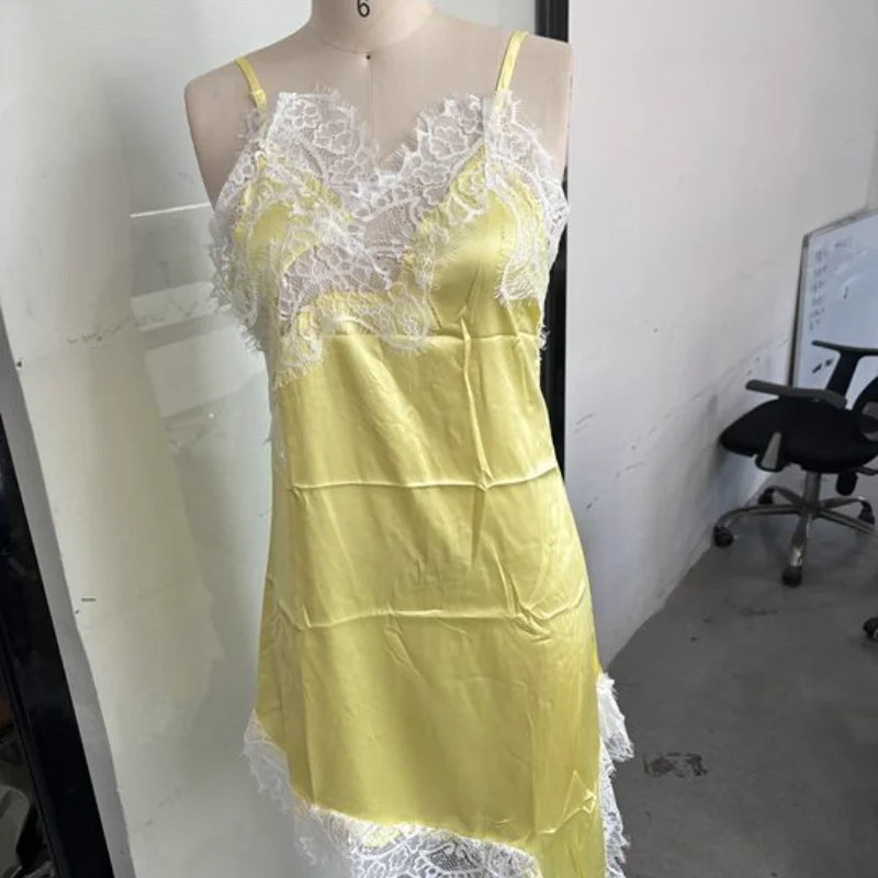 2025 Elegant Polka Dots Halter Ribbons Dress