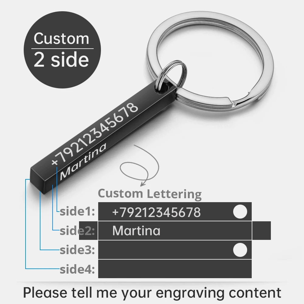 Personalized 3D Bar Keychain