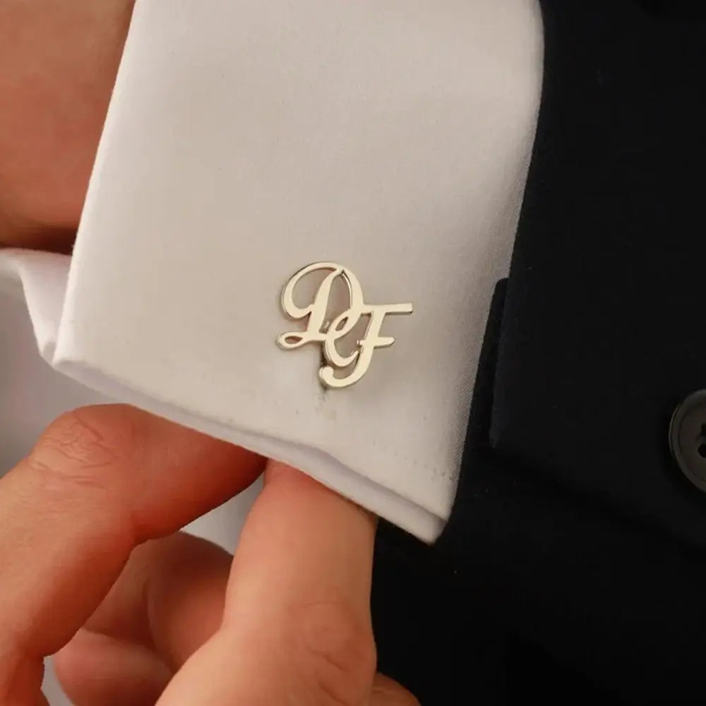 Custom name cufflinks designed to add a personal touch to men's attire