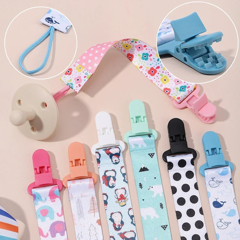 Cute pacifier holder clip chain with cartoon characters