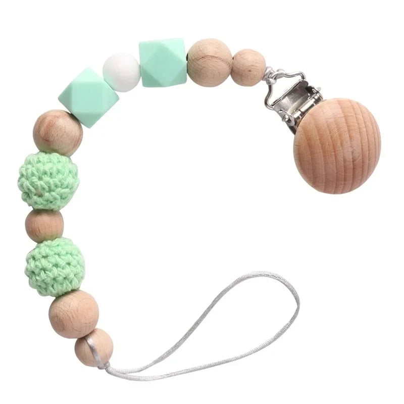 Wood Silicone Pacifier Clip
