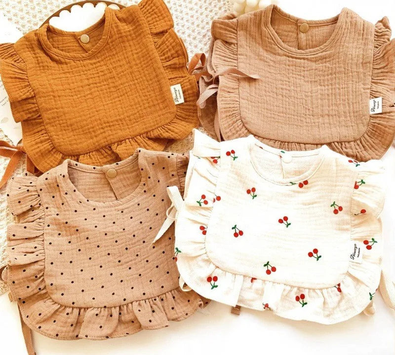 Newborn baby bibs with floral print design