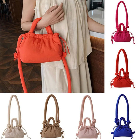 Soft Dacron Crossbody Bag Mini Tote | Fabric Shoulder Bag