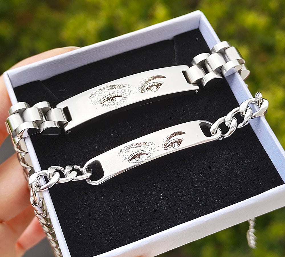 Unique custom eye photo bracelet gift for loved ones