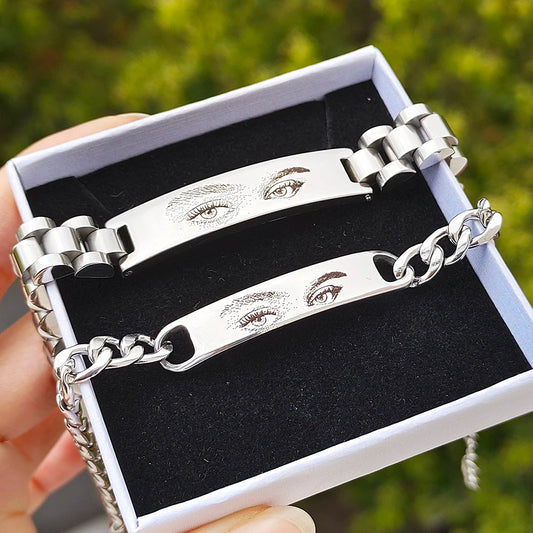 Unique custom eye photo bracelet gift for loved ones