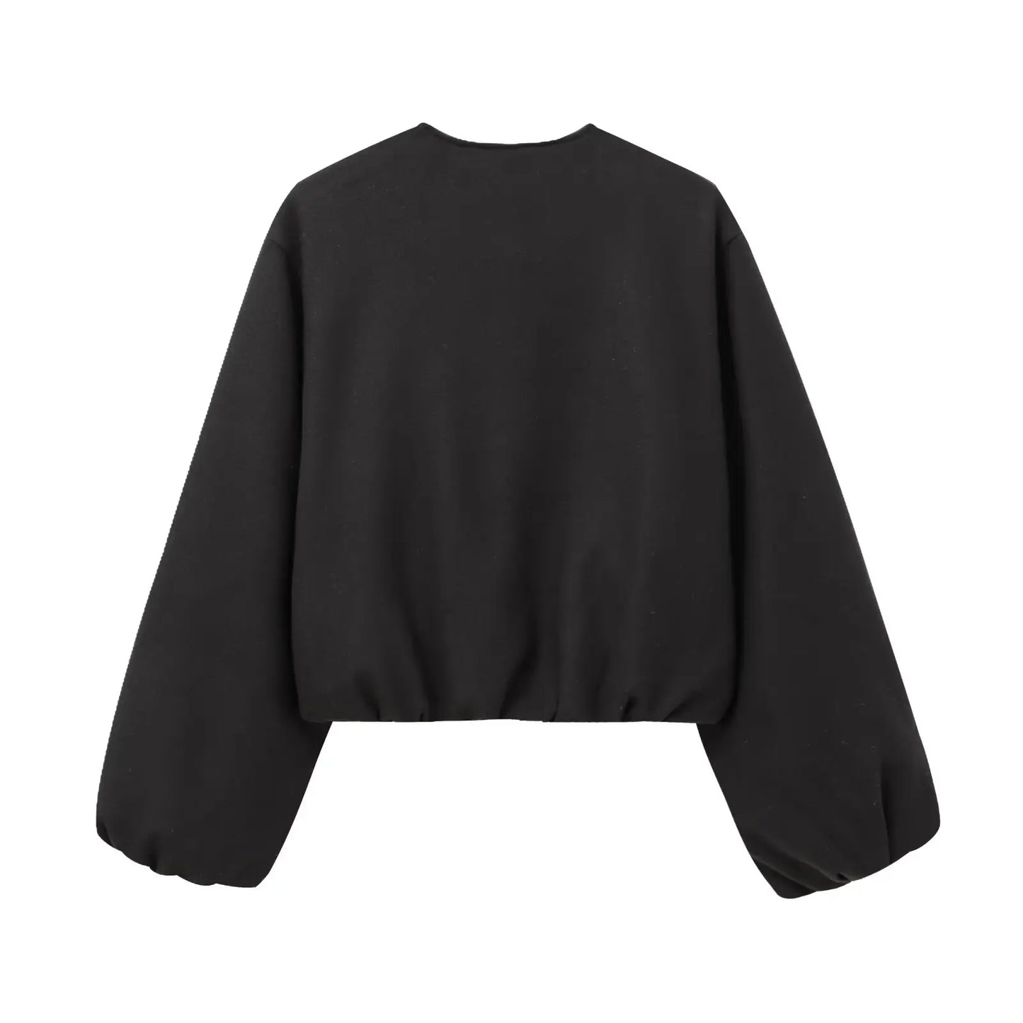 MUJER Black Bomber Jackets for Women | 2025 Long Sleeve Winter Coat Female