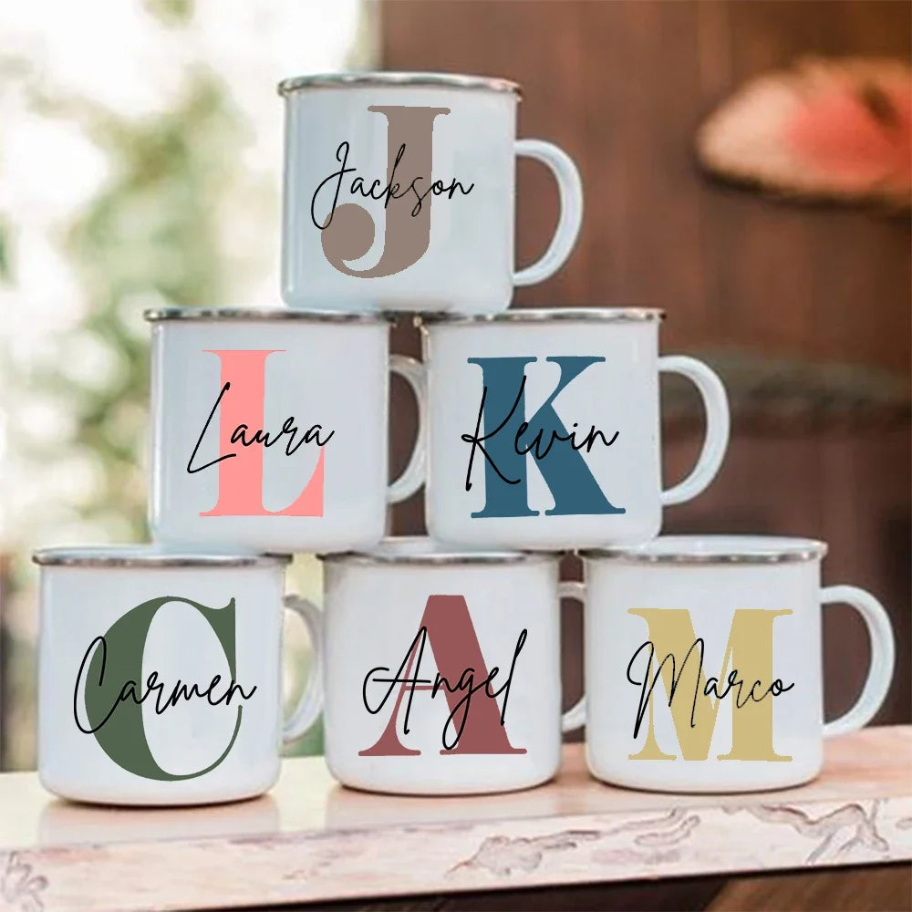 Custom initial coffee mug with elegant design