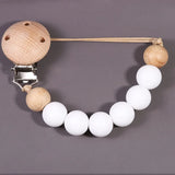 Wood Silicone Baby Pacifier Clip