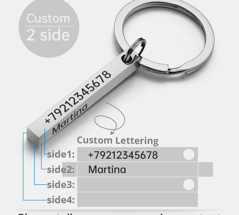 Personalized 3D Bar Keychain