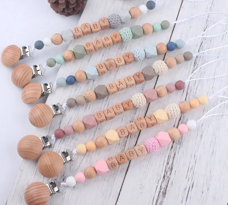 Personalized silicone baby pacifier clip with custom design