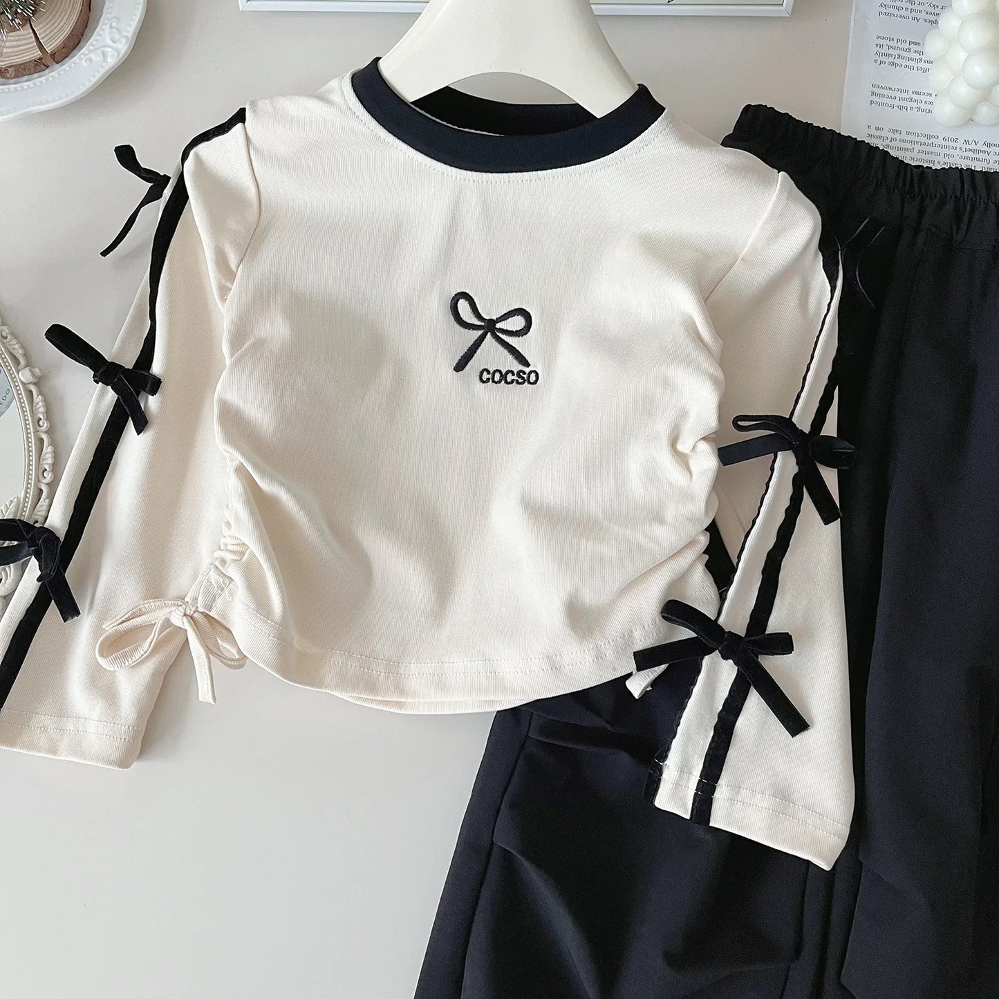 2025 autumn new girls' set long sleeved fashionable two-piece set