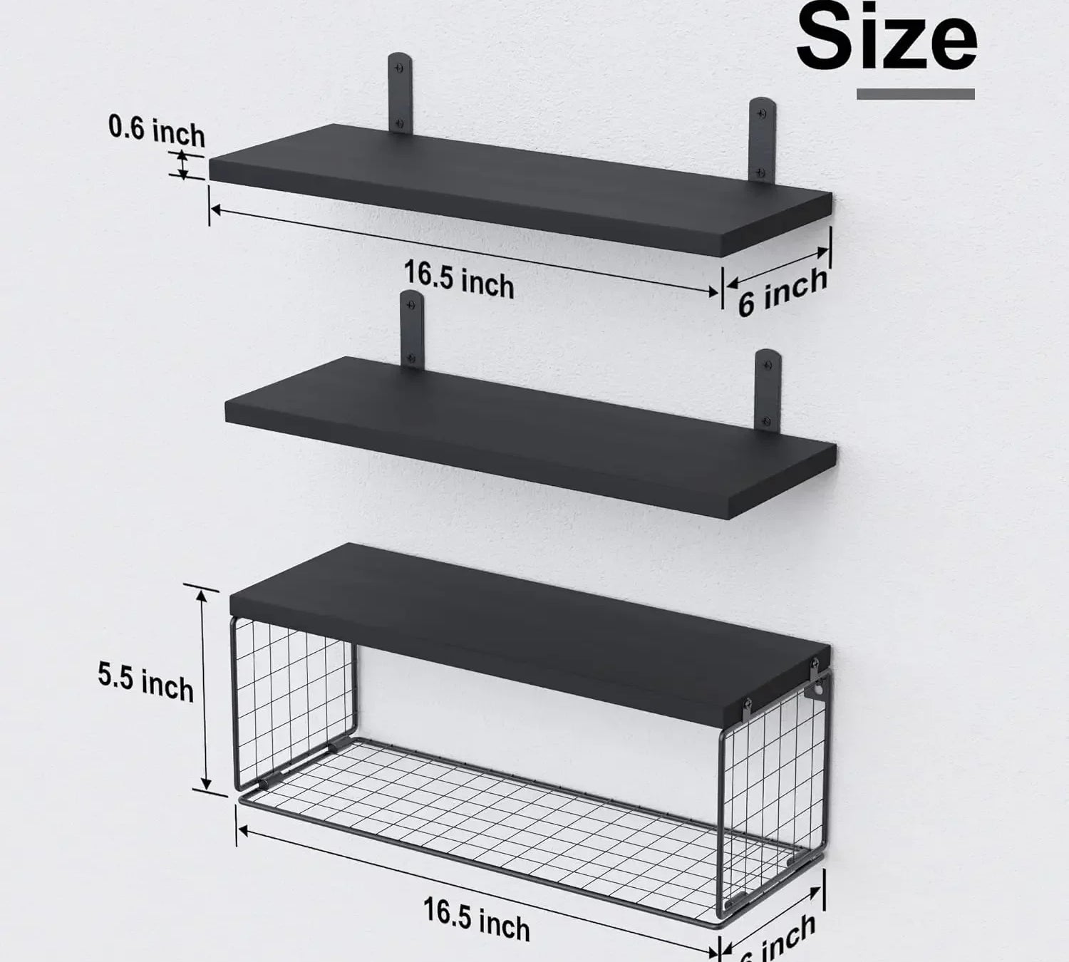 Floating Wooden Wall Shelves