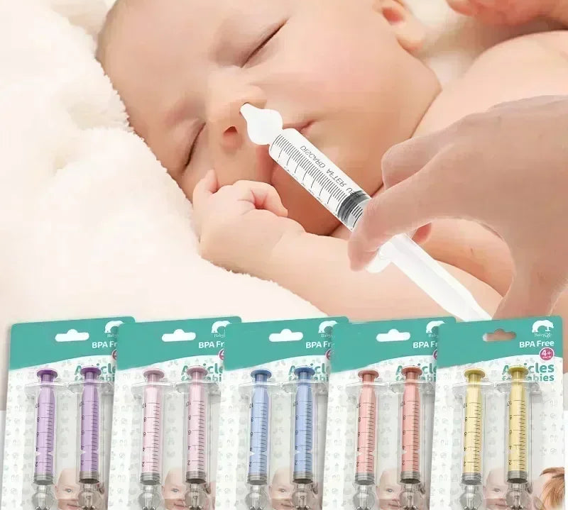 Baby nasal aspirator syringe with soft silicone tip