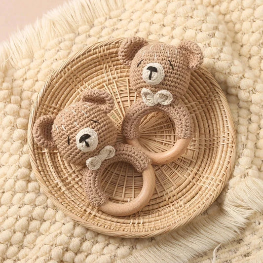 Handmade crochet baby rattle toy for newborns