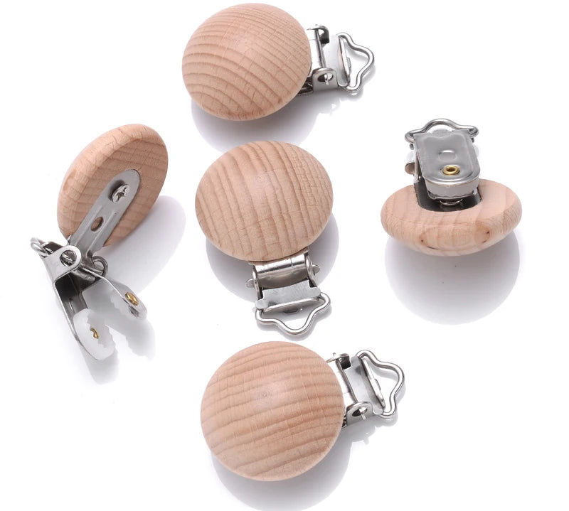 Beech Wooden Pacifier Clips