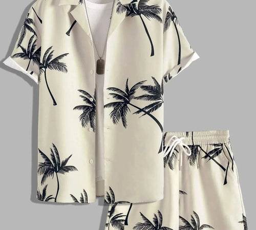 Vacation mood men beach shorts set