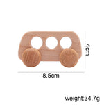 Wooden Cartoon Van Baby Toy