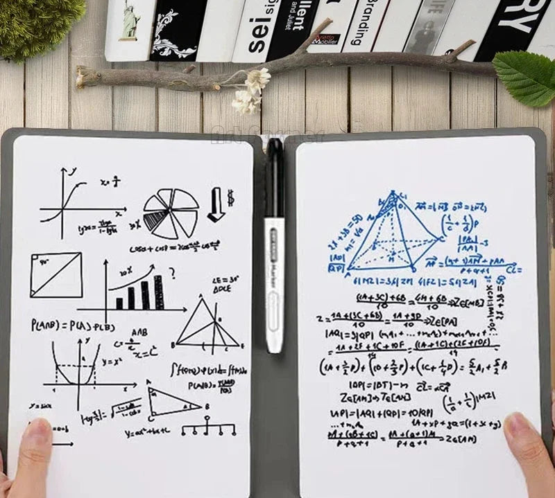 A5 reusable whiteboard notebook with erasable pages