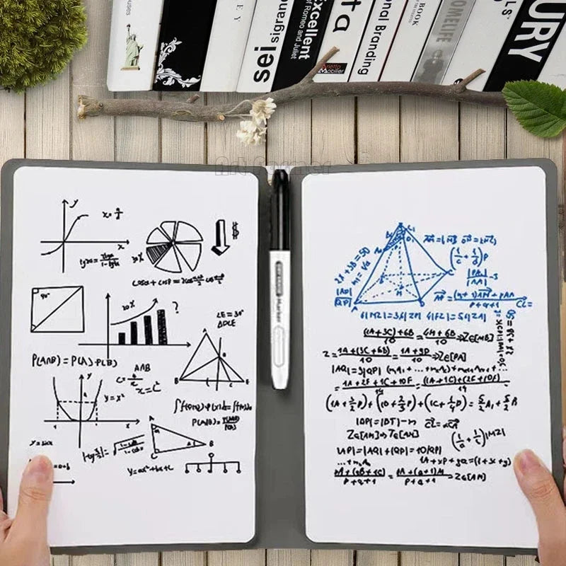 A5 reusable whiteboard notebook with erasable pages