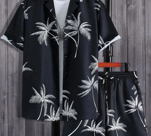 Vacation mood men beach shorts set