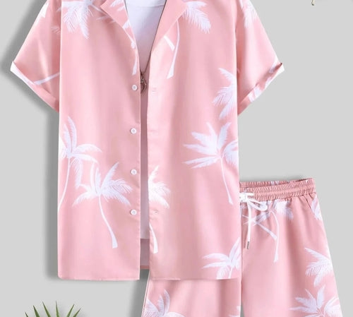 Vacation mood men beach shorts set