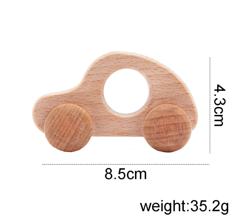 Wooden Cartoon Van Baby Toy